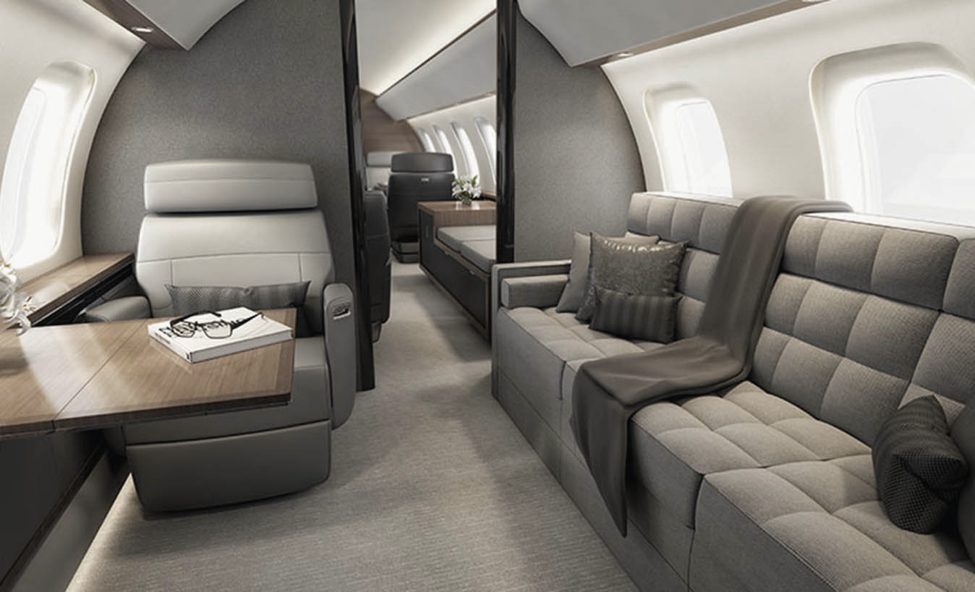 Bombardier Global 8000 cabin interior for Philadelphia charter