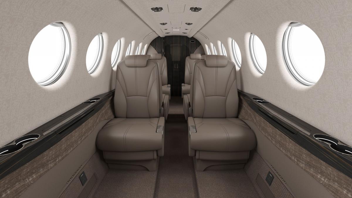 Beechcraft King Air 360 cabin interior for Philadelphia charter