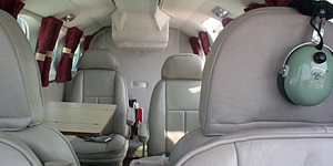 Cessna 340 cabin interior for Philadelphia charter