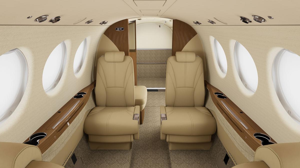 Beechcraft King Air 260 cabin interior for Philadelphia charter