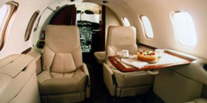 Learjet 31 cabin interior for Philadelphia charter