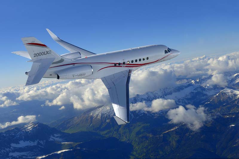 Dassault Falcon 2000LXS heavy jet private aircraft for Philadelphia jet charter