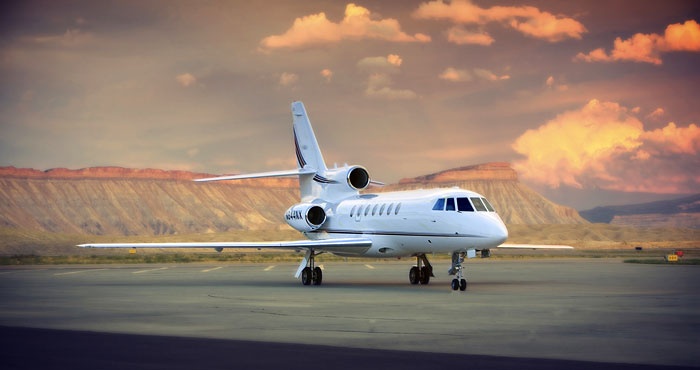 Falcon 50 cabin interior for Philadelphia charter