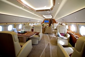 Airbus ACJ319 cabin interior for Philadelphia charter