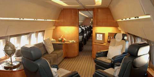 Boeing 757 VIP cabin interior for Philadelphia charter
