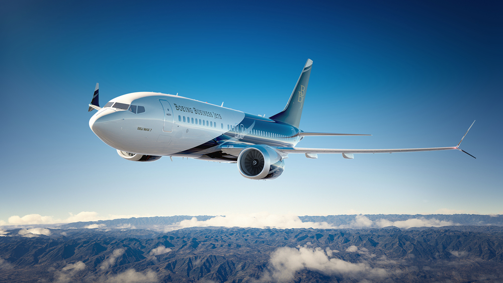 Boeing Business Jet (BBJ) cabin interior for Philadelphia charter