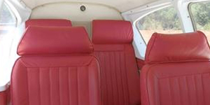 Piper PA-23 Aztec cabin interior for Philadelphia charter