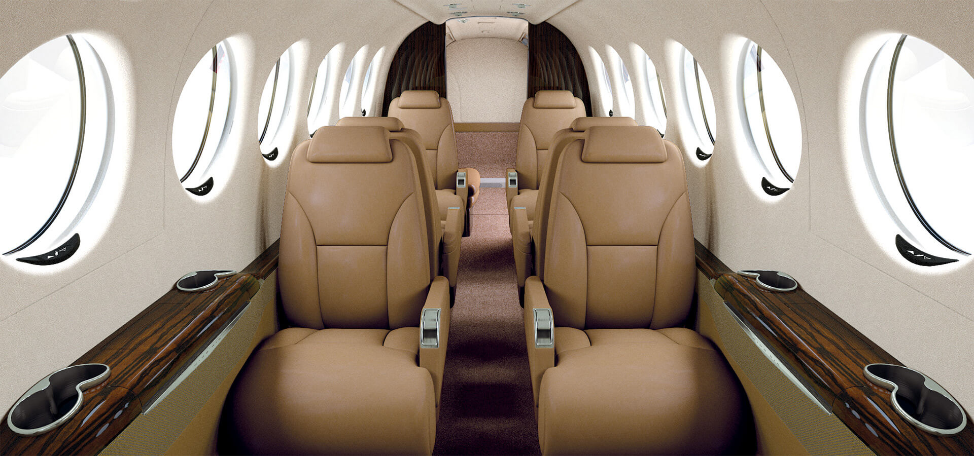 King Air 350 cabin interior for Philadelphia charter