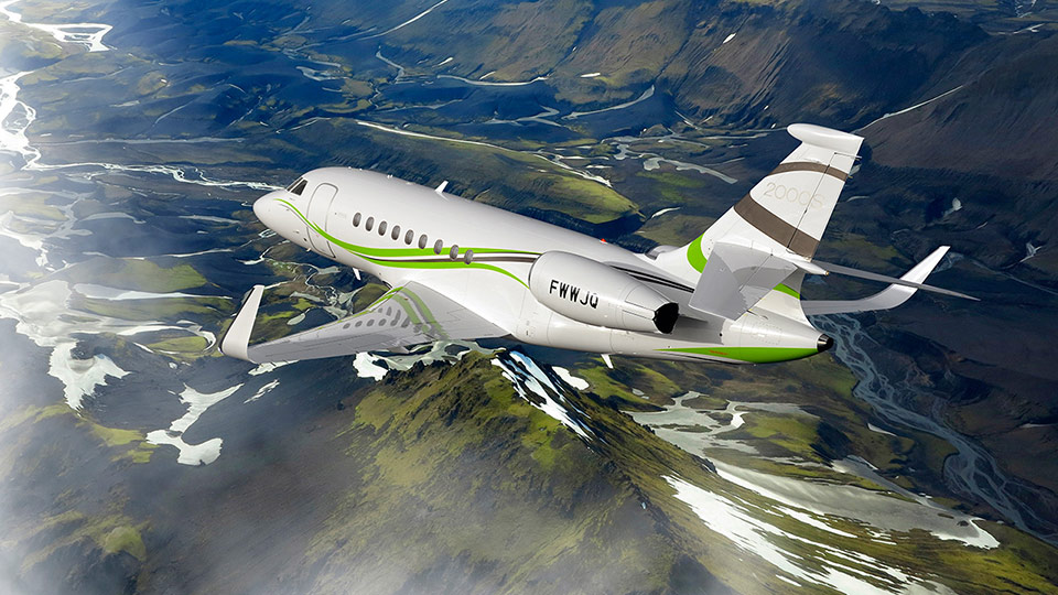 Dassault Falcon 2000S heavy jet private aircraft for Philadelphia jet charter