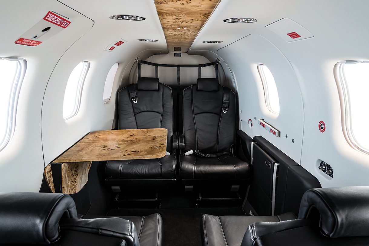 Socata TBM 850 cabin interior for Philadelphia charter