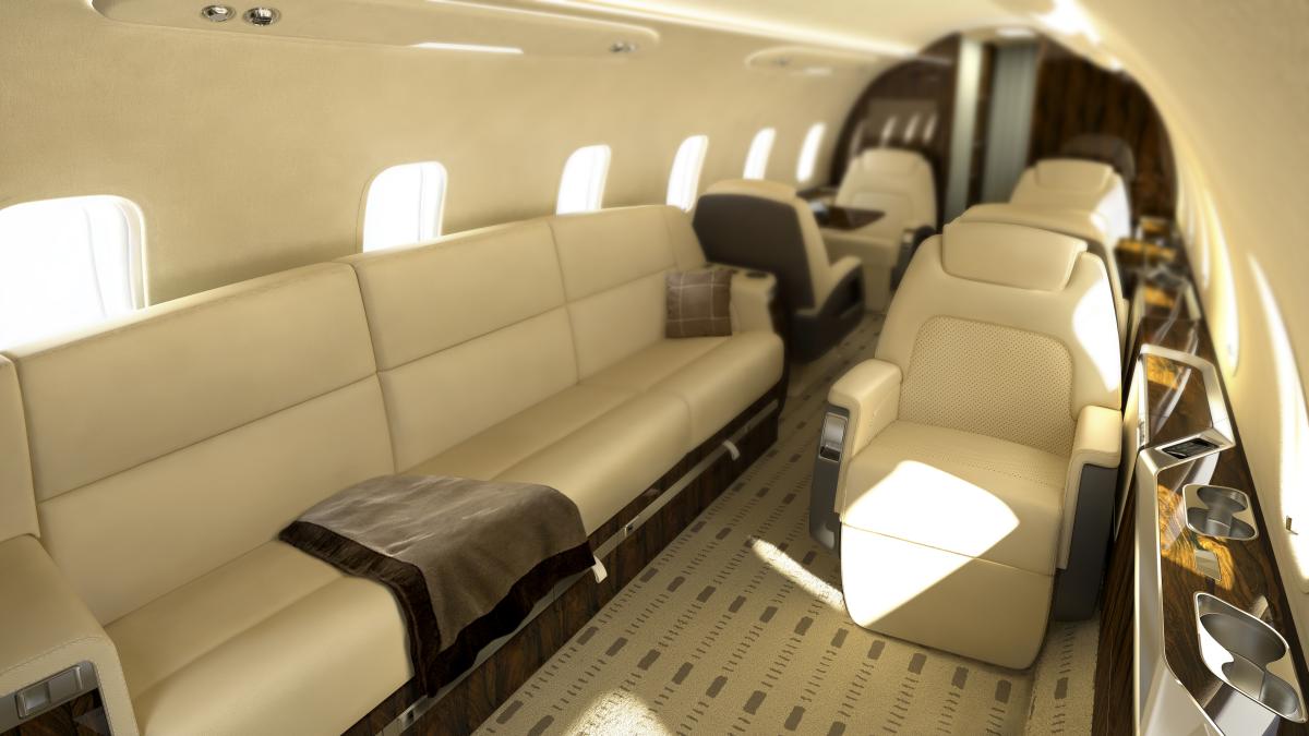 Bombardier Challenger 3500 cabin interior for Philadelphia charter