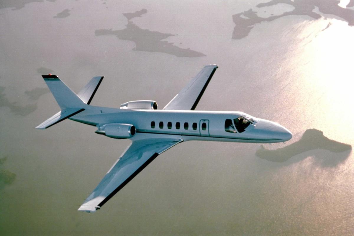 Cessna Citation Ultra cabin interior for Philadelphia charter