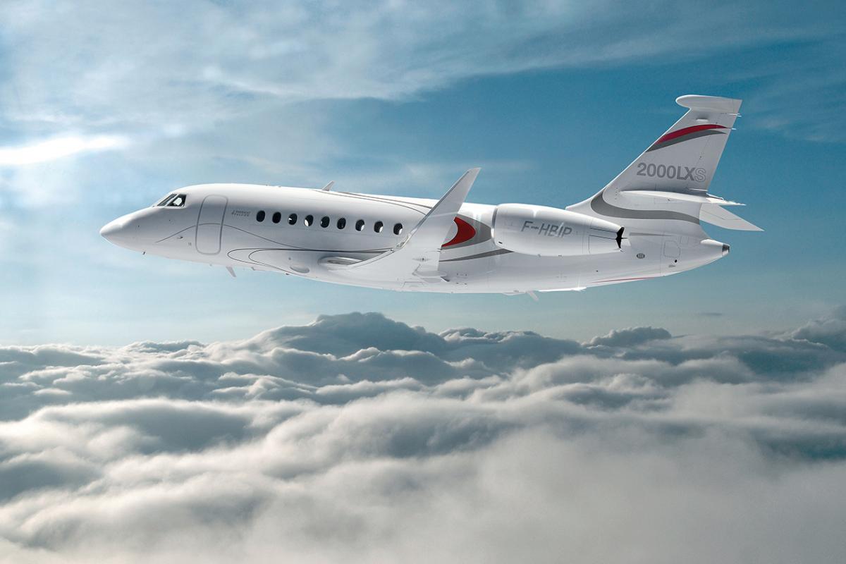 Dassault Falcon 2000LXS cabin interior for Philadelphia charter