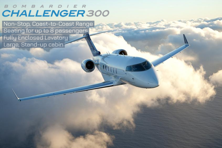Challenger 300 super midsize jet private aircraft for Philadelphia jet charter